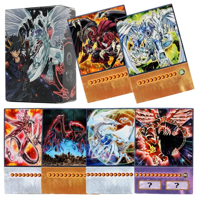 100Pcs Karty Yu-Gi-Oh w stylu anime Niebieskie oczy Ciemny magik Exodia Obelisk Slifer Ra Yugioh DS5 Klasyczna karta Proxy DIY Prezent dla dzieci — zdjęcie 2