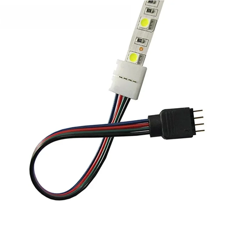 1 szt. 15 cm 5050 RGB 4-pinowe złącza LED do taśm oświetleniowych Taśma do zasilacza 4 przewodów Złącze o szerokości 10 mm — zdjęcie 2
