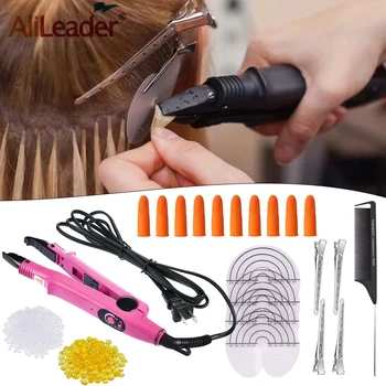 Pro Fusion Iron Hair Extension Tools Set 100G Italian Keratin Glue Fusion Glue Protector Templates Hair Clips Finger Protector