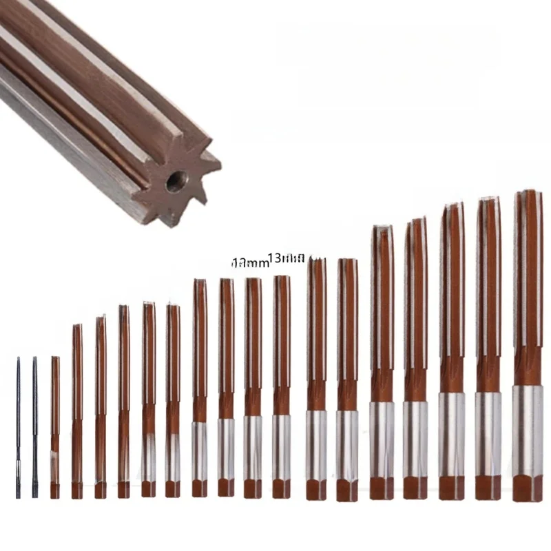 Rozwiertak ręczny D2-20mm 2.5/3.5/4.5/5.5/6.5/7.5/8.5mm 5/7/10/17 sztuk narzędzie CNC precyzyjne H8 rozwiertaki metalowe z chwytem prostym — zdjęcie 2