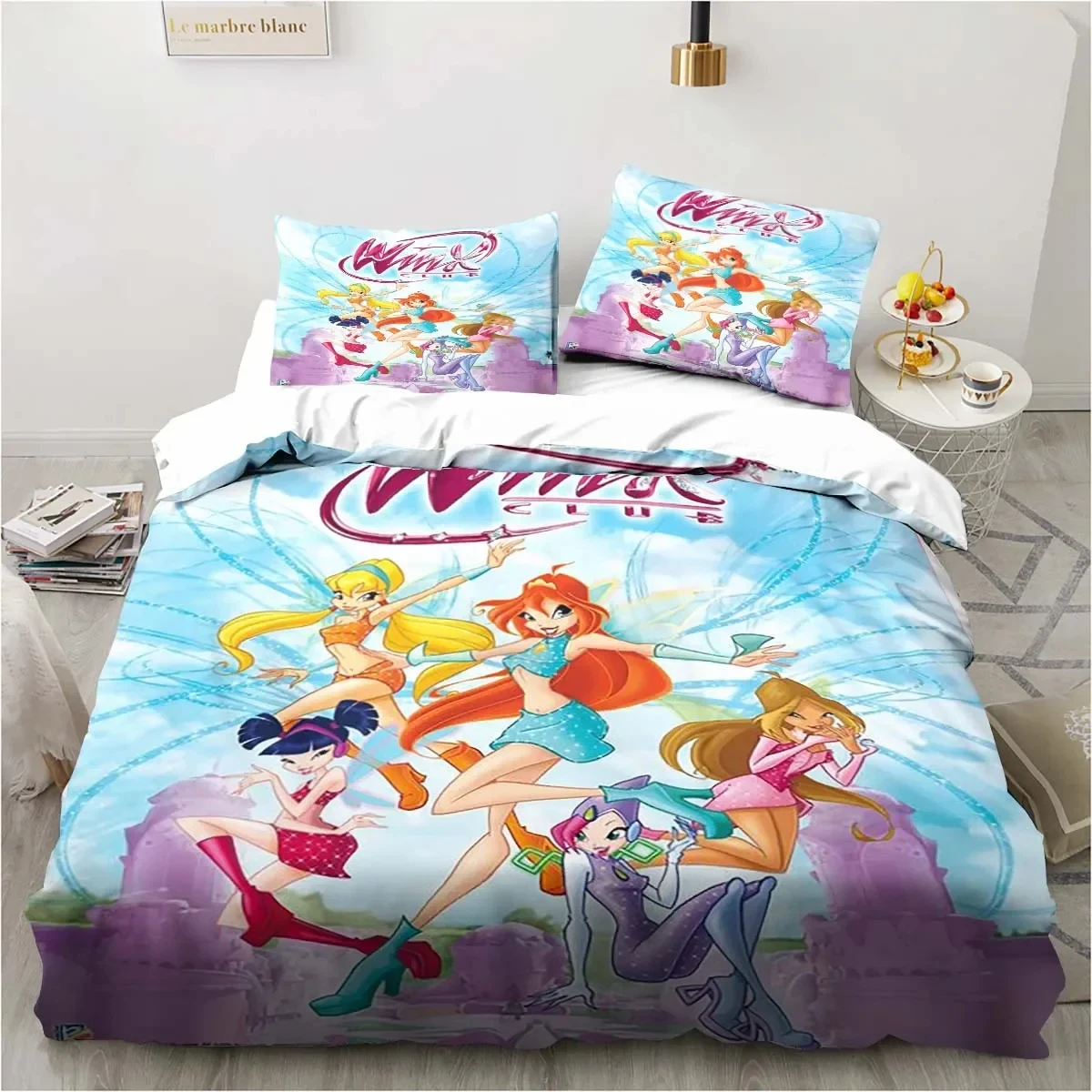 3D Print Winx Saga Club Bedding Set Duvet Cover Bed Set Quilt Cover Pillowcase Comforter king Queen Size Boys Adult Bedding Set