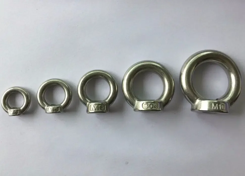 10 stks M3 M4 M5 M6 M8 M10 Oogmoer Rvs Marine Lifting Eyenut Ring Moer Loop Gat voor kabel Touw Lifting