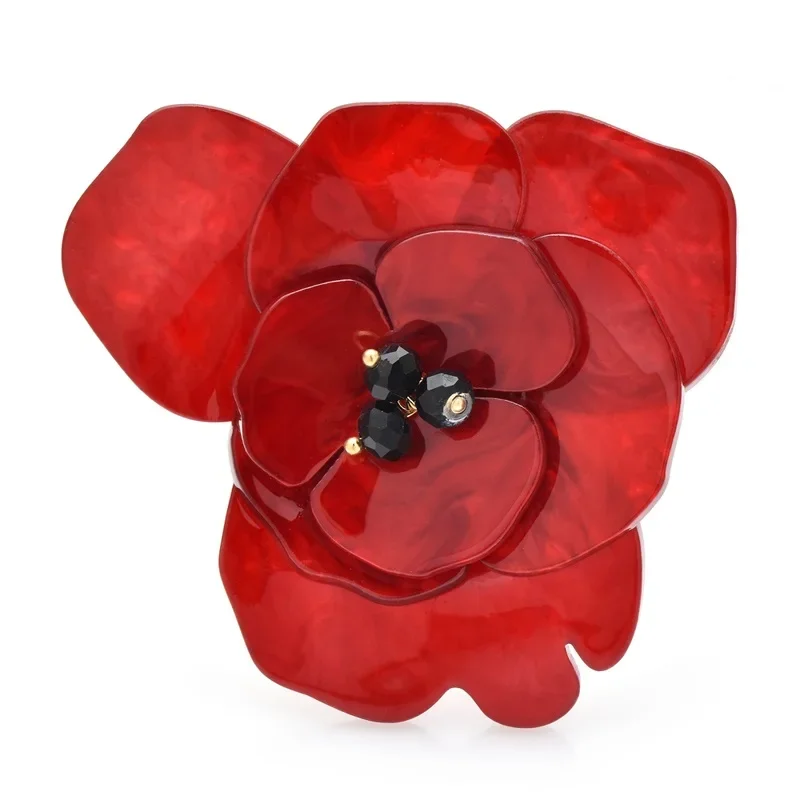 Wuli & Baby schöne Acryl blumen für Frauen Unisex rot Doppels chicht Blumen pflanzen Party Büro