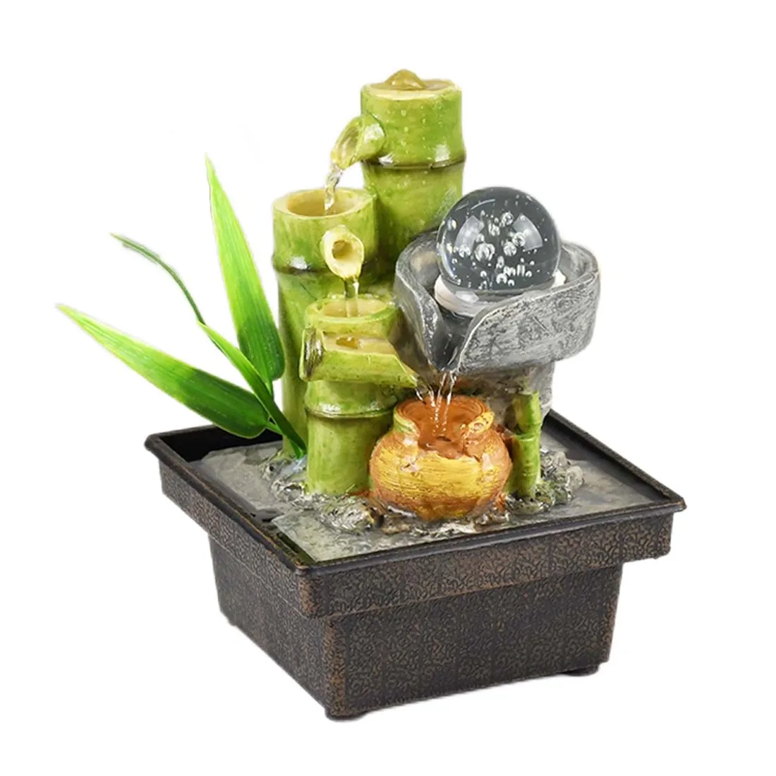 Flowing Water Fountain Desktop Small Ornaments Lucky Decoration Gift Creative Waterscape Circulation Fengshui Wheel