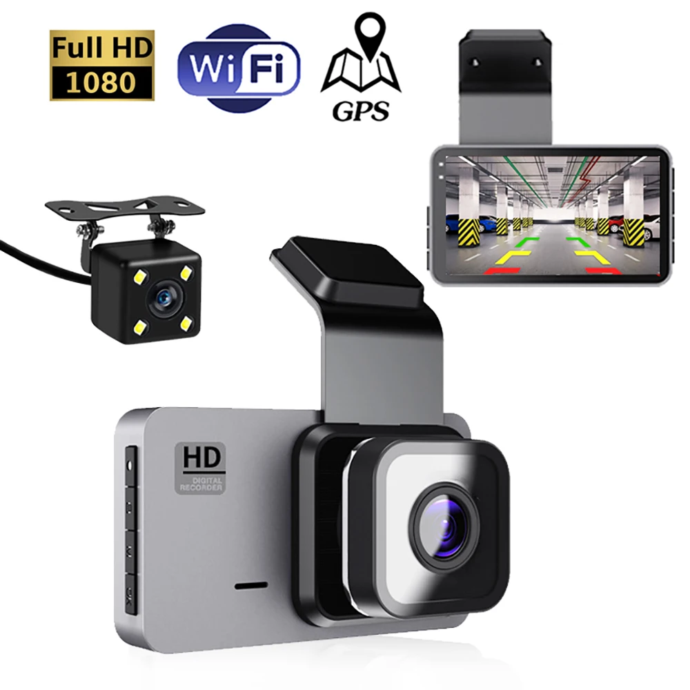 

Dash Cam WiFi GPS Car DVR Vehicle Car Camera Dashcam 1080P HD Car Video Recorder Black Box Car Accessories Registrator Rear View