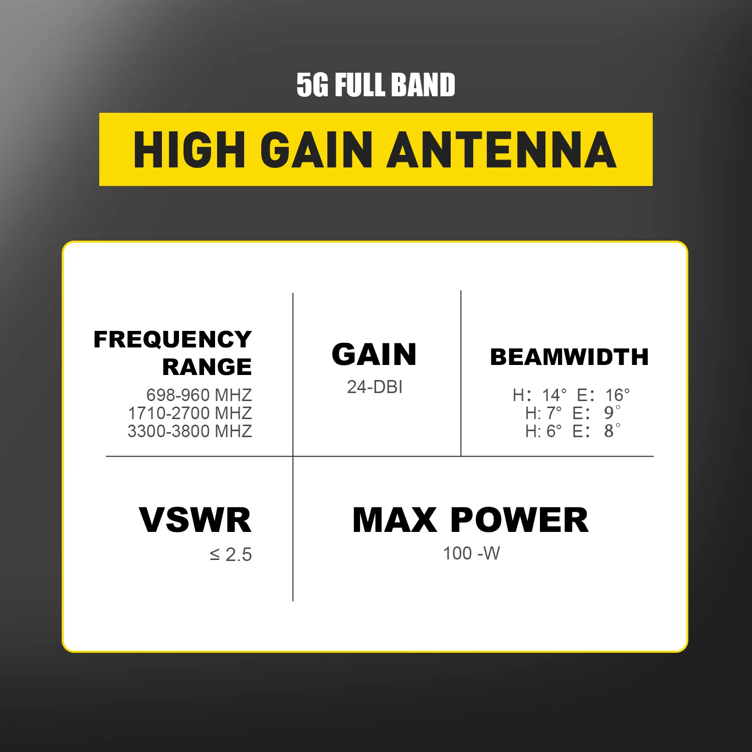 Imagem -03 - Suncomm-antena Lte Externa Q38 Alimentação 24dbi 6983800mhz 2g 3g 4g Lte Antena Externa tipo x n