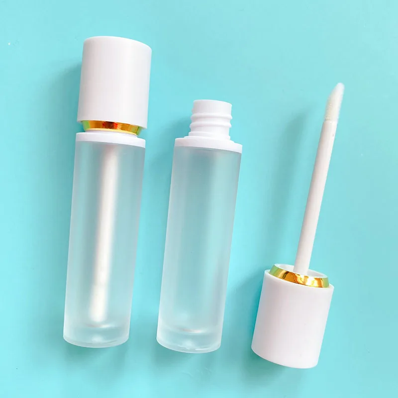 Doe Foot Applicator Empty Lip Gloss Tube Custom Logo Frosted Lip Glaze Bottle Wholesale High-quality 4ml Round Thick Wands