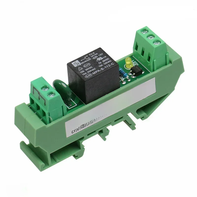 GEYA Din Rail 1-kanałowa płytka przekaźnikowa 5V 12V 24V 48V 110V 230V Moduł przekaźnika z interfejsem Przekaźnik elektromagnetyczny NPN PNP — zdjęcie 2