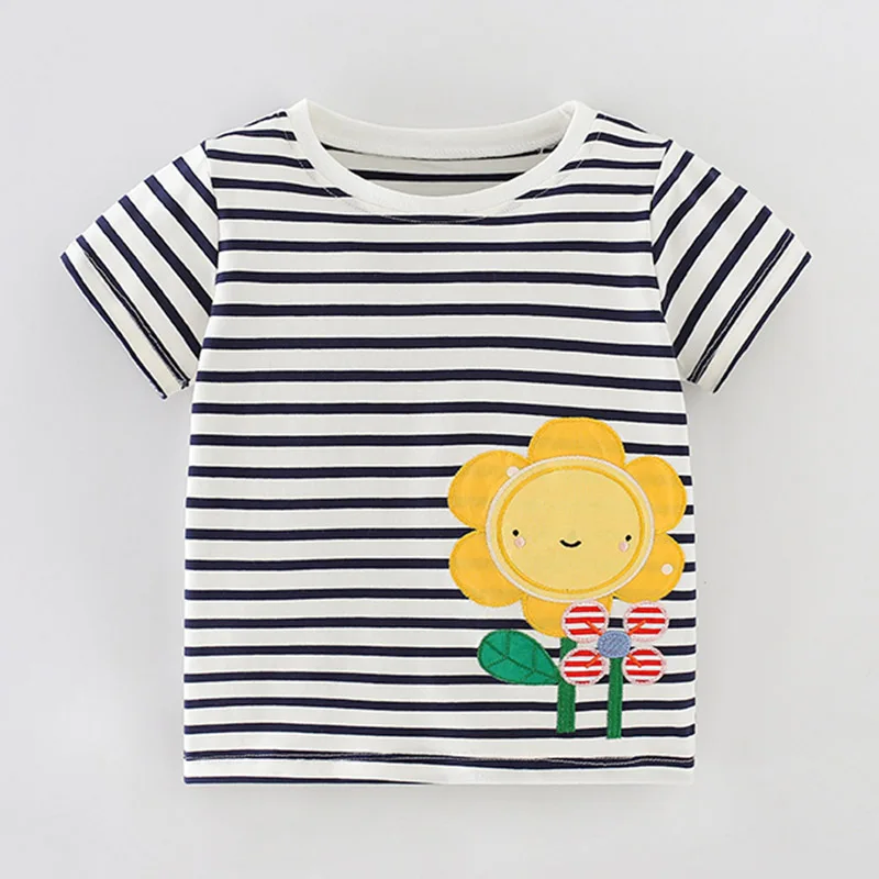 100% Combed Cotton t-shirt 2024 Summer Bebe Baby Girl Clothes Short Sleeve Kids t shirt Casual Tee Tops Infant Children Clothing