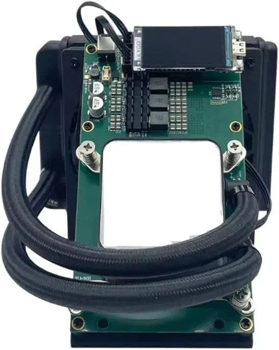 KIC nouveau Bitaxe Miner NerdQaxe ++ 4.8Th/s refroidisseur hydro liquide Bitcoin Miner avec alimentation-noir/Orange H5M0987CD2