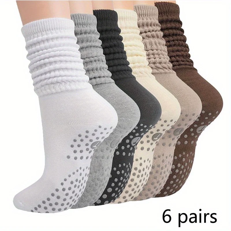 

1/3-двойные носки для йоги, противоскользящие в помещении, мягкая, дышащая ткань, женские носки для теленка, подходят для занятий пилатесом