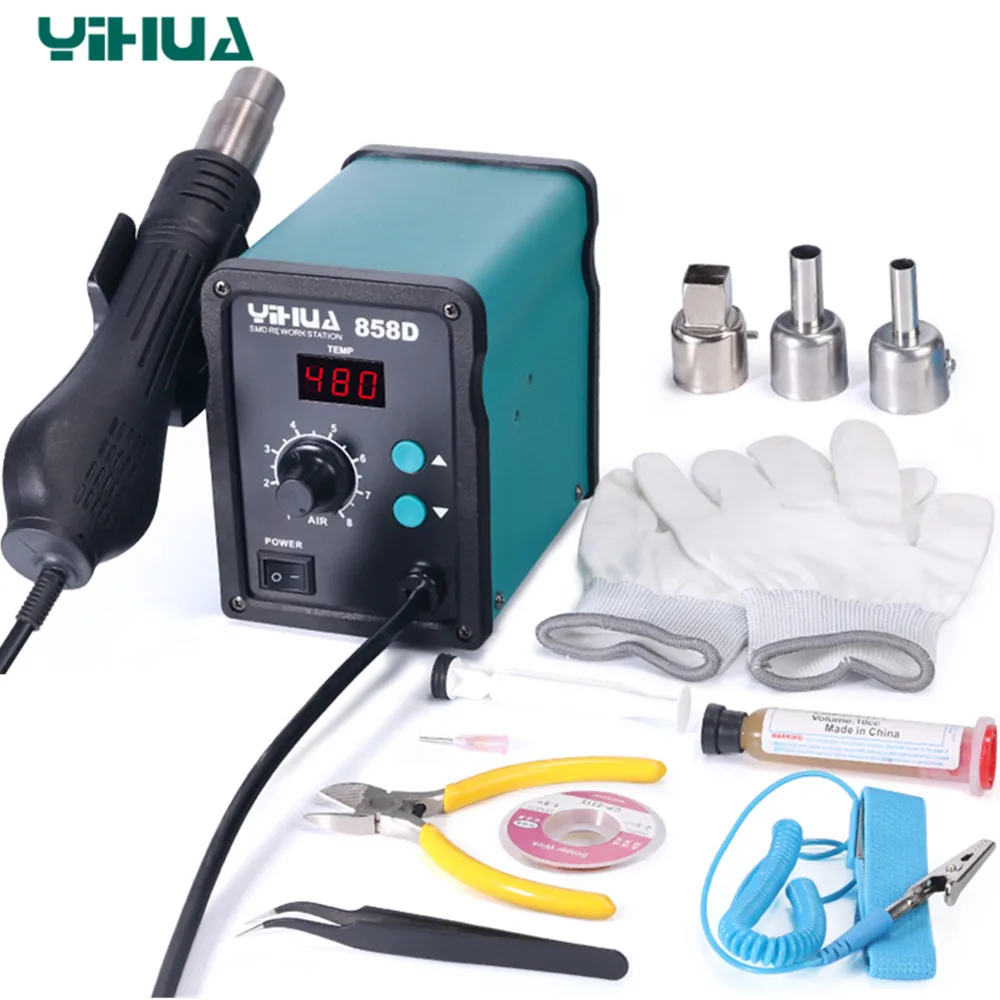 

Yihua Melt Tin Hot Air Gun Desoldering Station Welding Equipment BGA Rework Station for Repair and Welding Work Heat Gun