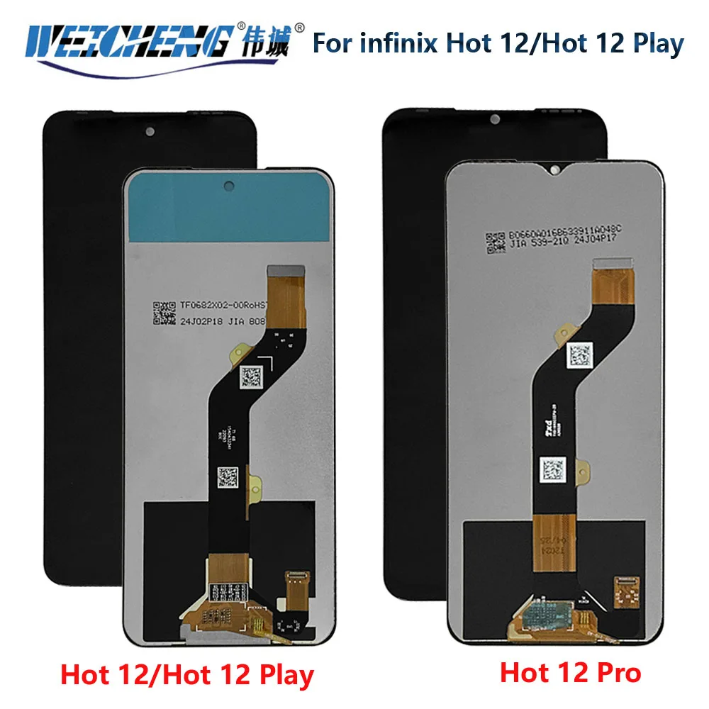 For Infinix Hot 12 Hot 12 Play X6816 X6817 LCD Display Touch Screen Digitizer Panel Assembly For Infinix Hot12 Pro X668C LCD