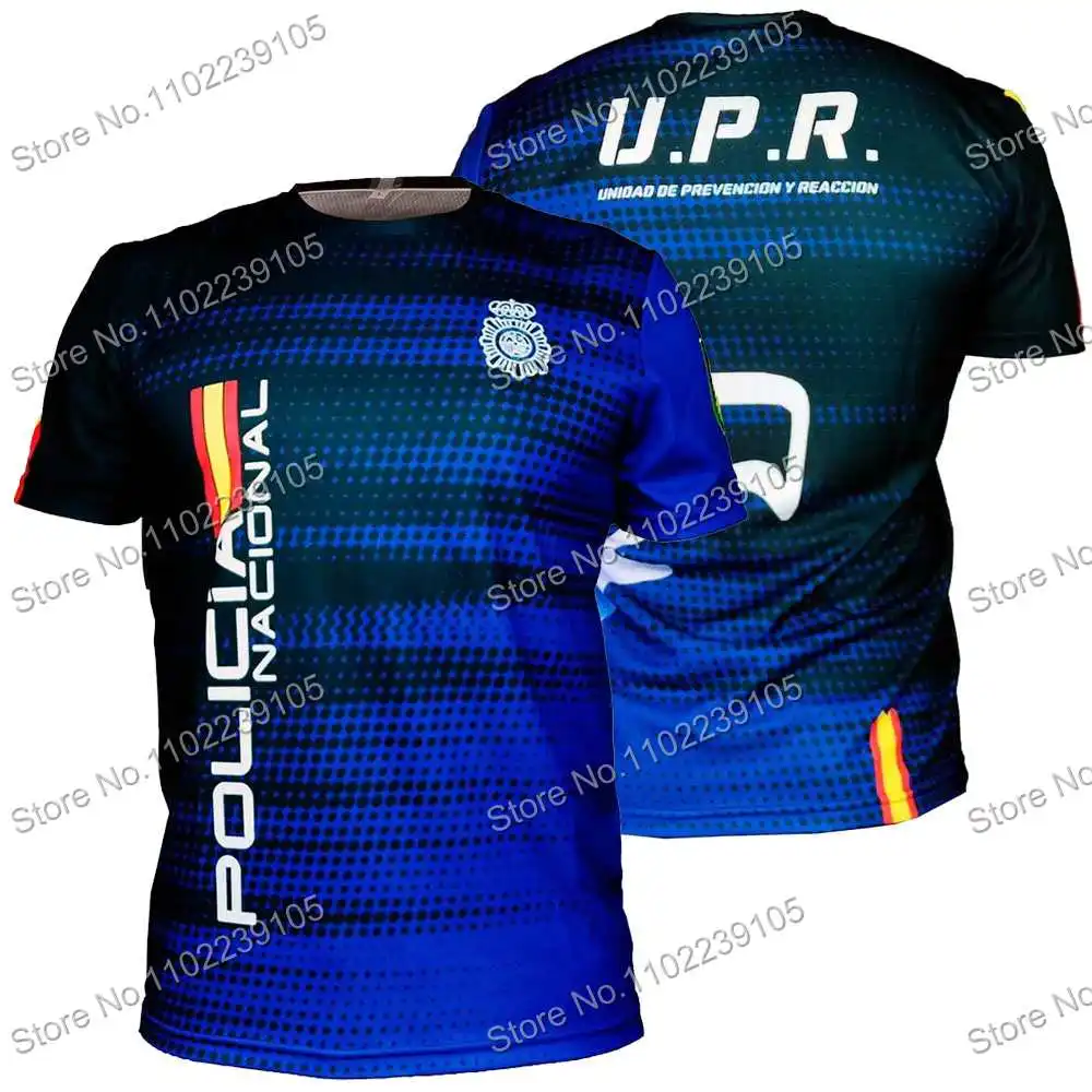 2023 Spanish UPR National Police T Shirt Spain Outdoor Tech Shirts Men MTB Clothing Training Tops Fitness Jersey