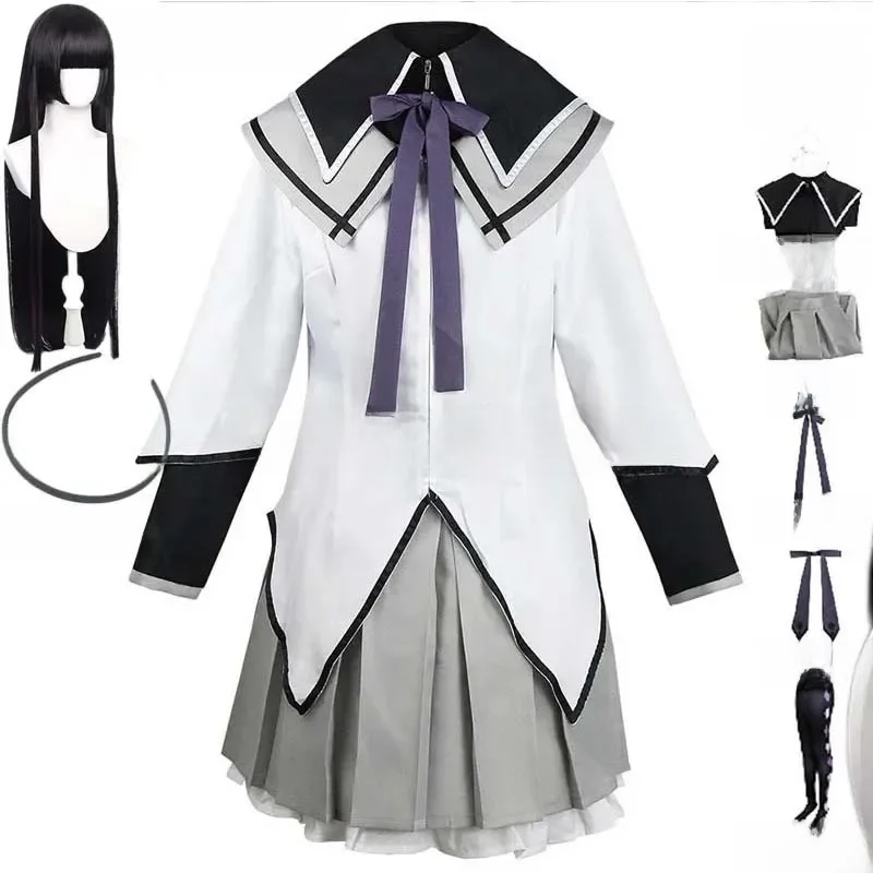 Anime Akemi Homura Cosplay Kostuum Vechten Uniform Kousen Akemi Homura Outfits - afbeelding 2