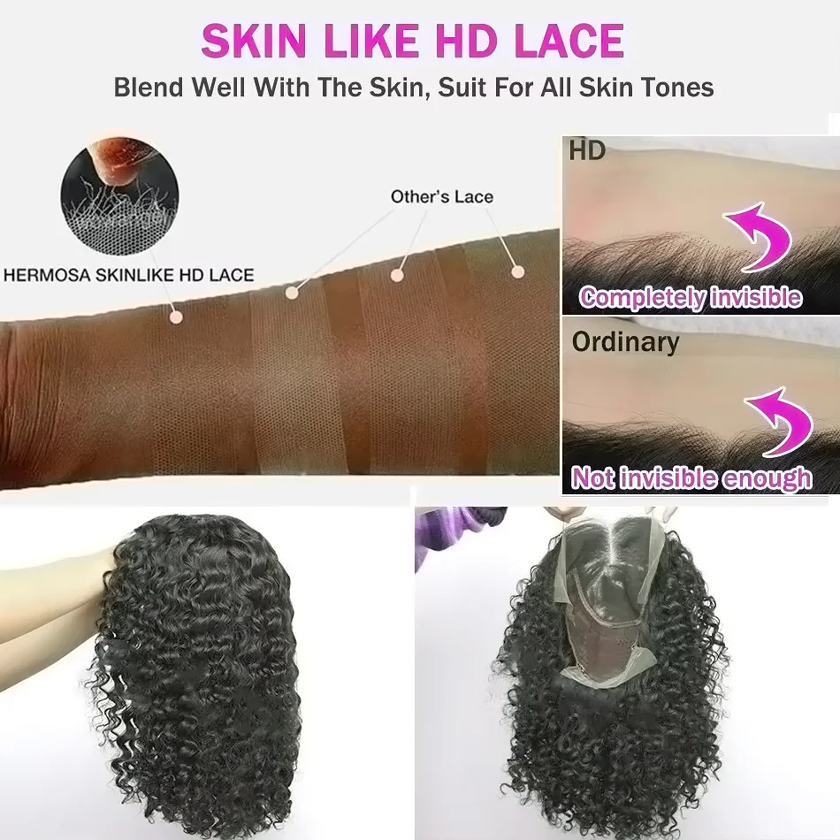 Deep Wave Bob Wig Human Hair 13x4 Curly Lace Front Wigs Human Hair Pre Plucked Short Curly Frontal Bob Wigs For Black Women Wet And Wavy 4x4 Lace Closure Bob Wigs image 7