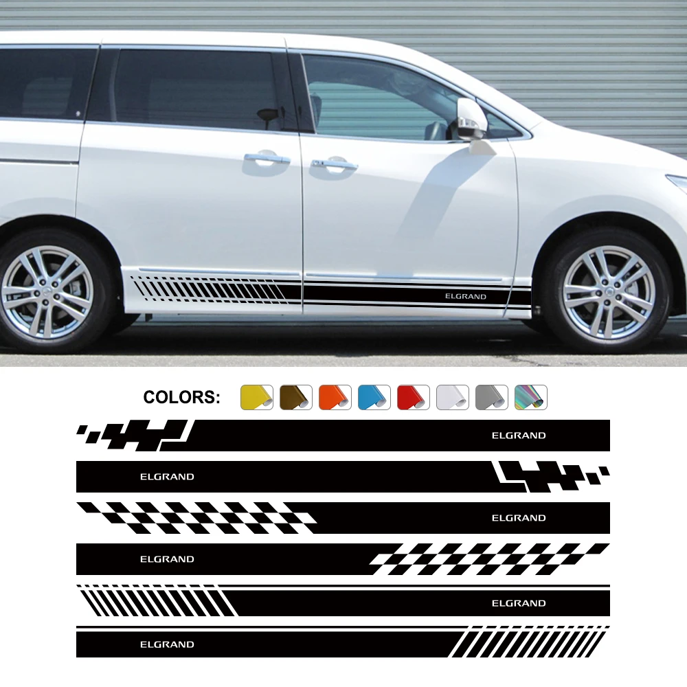 Car Door Side Sticker For Nissan Elgrand E50 E51 E52 51 50 Camper Van Graphics Stripes Vinyl Decor Decal Auto Tuning Accessories