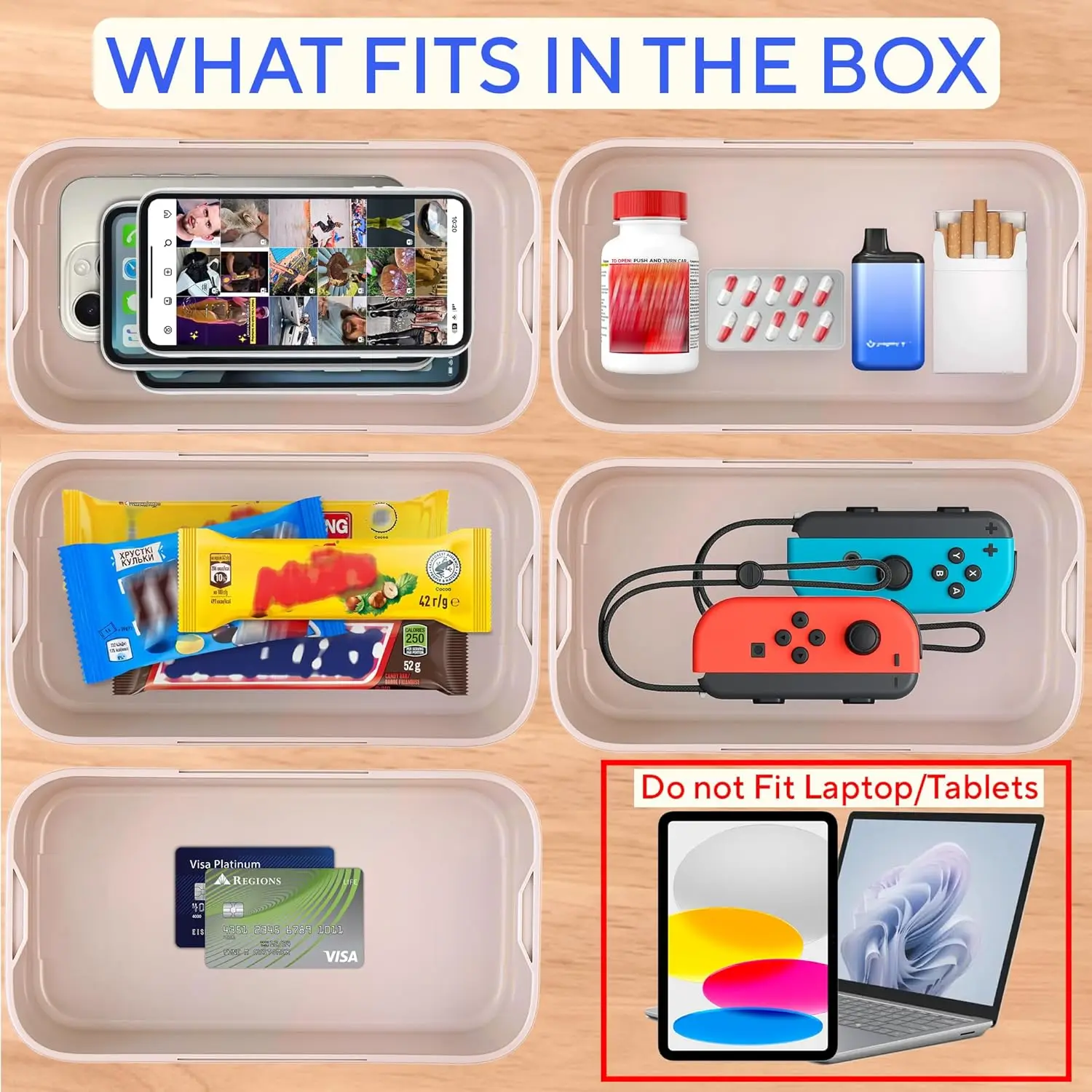 2.8L Timer Lock Boxe Electronic Multipurpose Lockable Storage Box with Combination Lock and Digital Timer Safe Storage Organizer