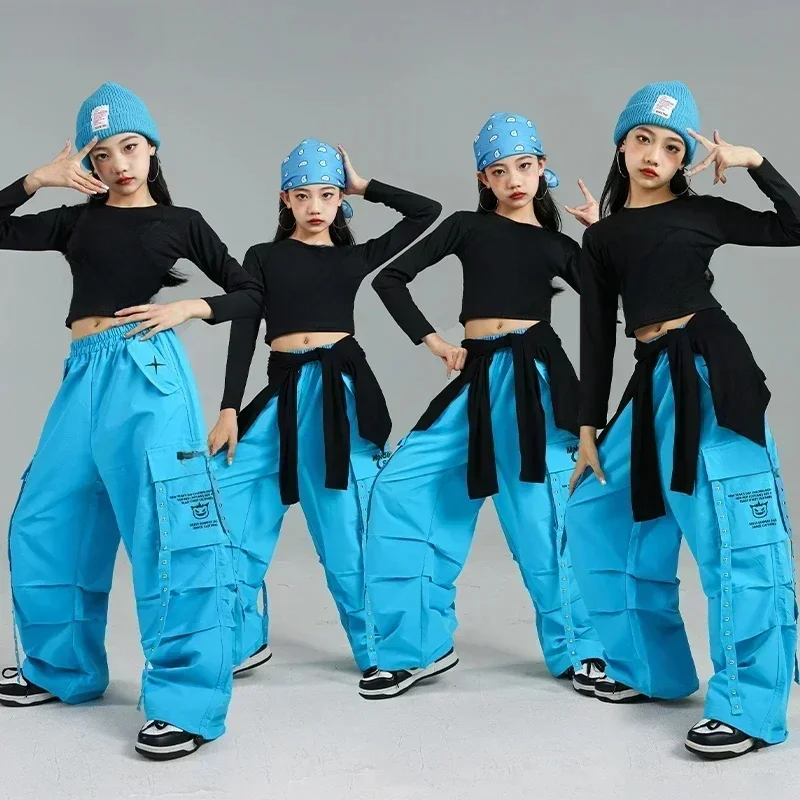 Haut court Hip Hop pour filles, pantalons cargo colorés, olympiques pour enfants, streetwear pour enfants, jazz K-pop, danse de rue, ensembles de vêtements de groupe de filles