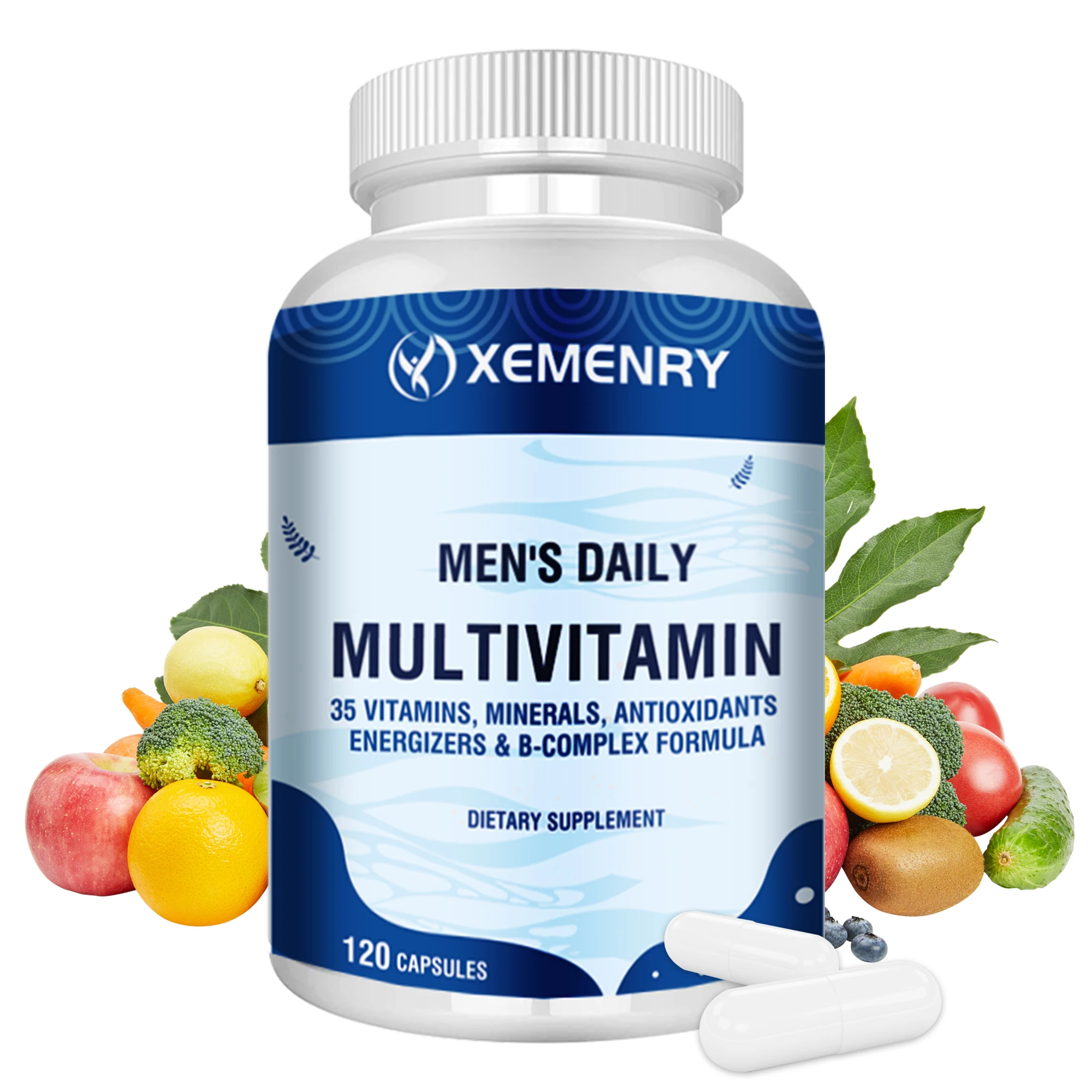 Men's Daily Multivitamin - Rich in Vitamins and Minerals - Replenish Energy, Enhance Immunity, Promote Metabolism - 120 Capsules