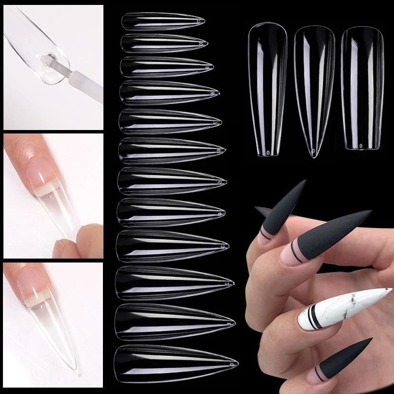 Extension False Nails Art Tips Acrylic Fake Finger UV Gel Polish Mold Sculpted Full Cover Press on Nails Manicures Supplies Tool