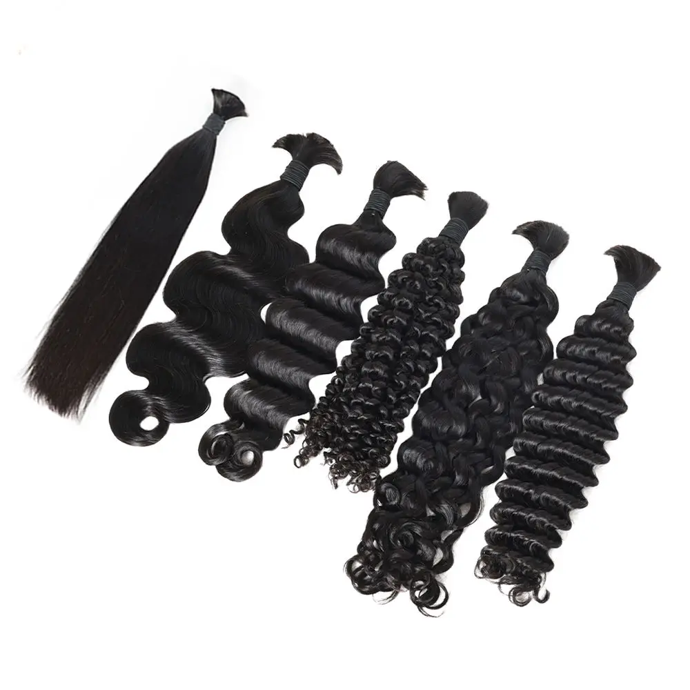 

Loose Deep Wave Hair Braiding Peruvian Remy Hair Extensions Unprocessed No Weft Human Hair Bulks Weaving Hair for Women Braiding