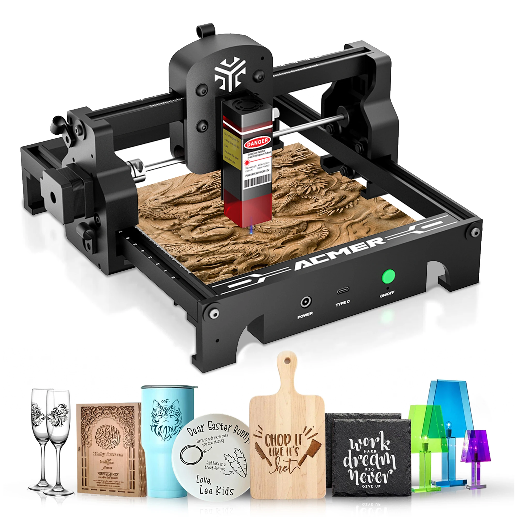 

ACMER S1 2.5W Mini Portable Laser Engraver DIY Laser Cutter CNC Laser Engraving Machine for Wood Acrylic Leather