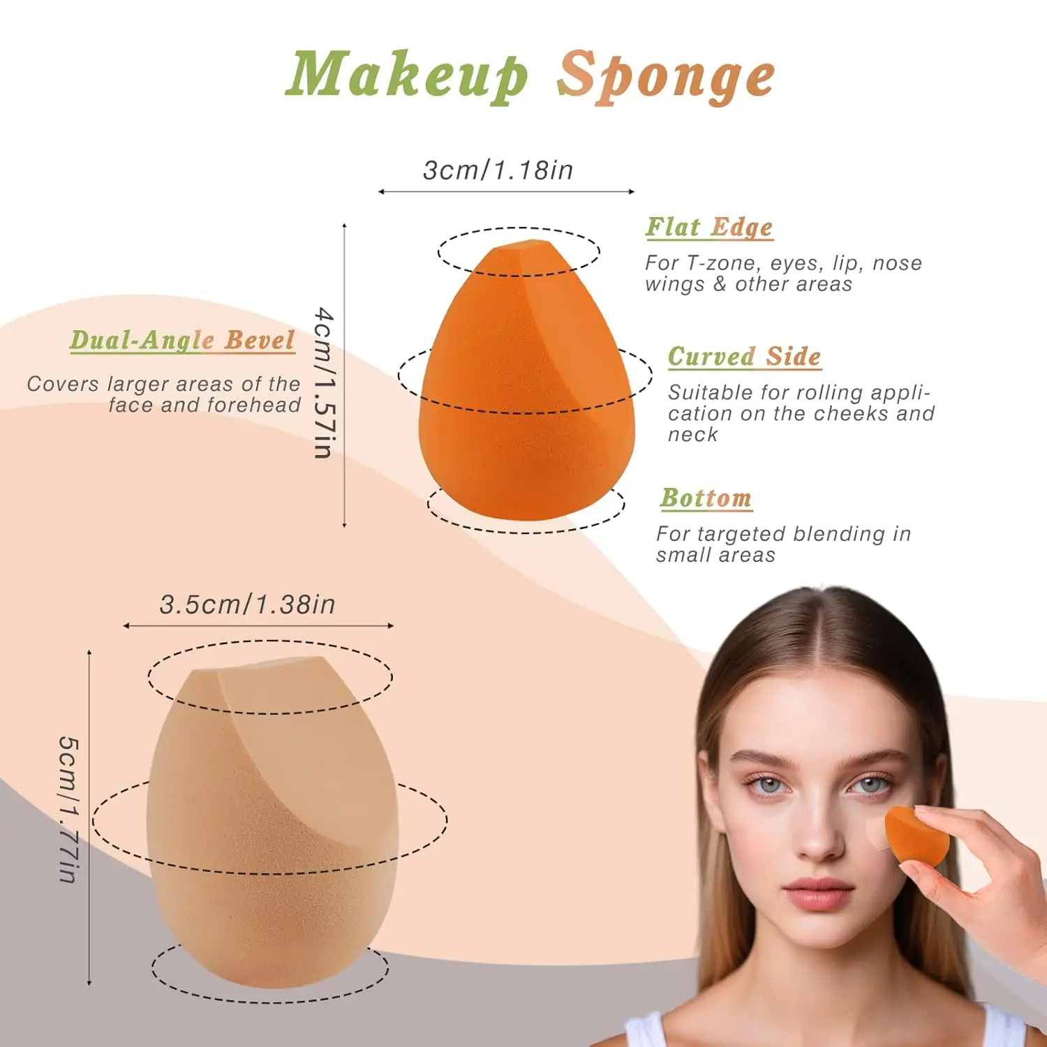 7-teiliges Augen-Make-up-Pinsel-Set mit 2 Make-up-Schwämmen, Misch-Lidschatten-Make-up-Pinseln für Concealer, Augenbrauen, Eyeliner, Make-up-Tools