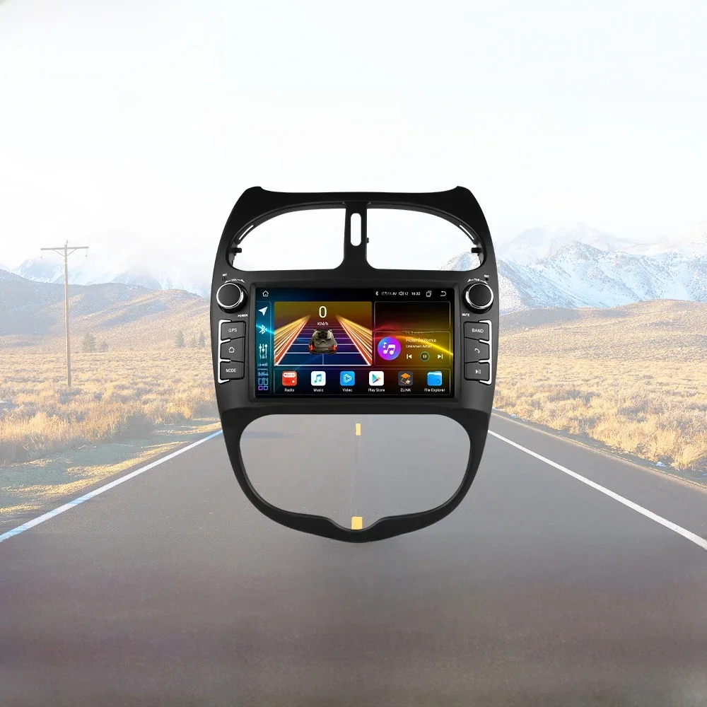 Hizpo 7 "Autoradio Android für Peugeot 206 206CC 206SW 2000-2008 Multimedia Carplay Player 2Din Stereo Autoradio Navigation GPS