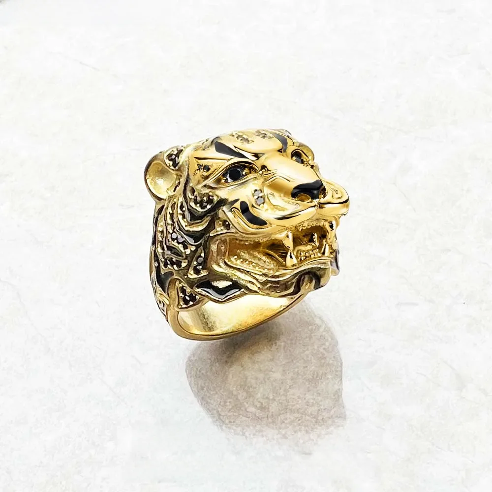 Ring Goldene Tiger Rebel Edlen Schmuck Für Frauen Männer, 2022 Marke Neue Persönliche Glück Geschenk