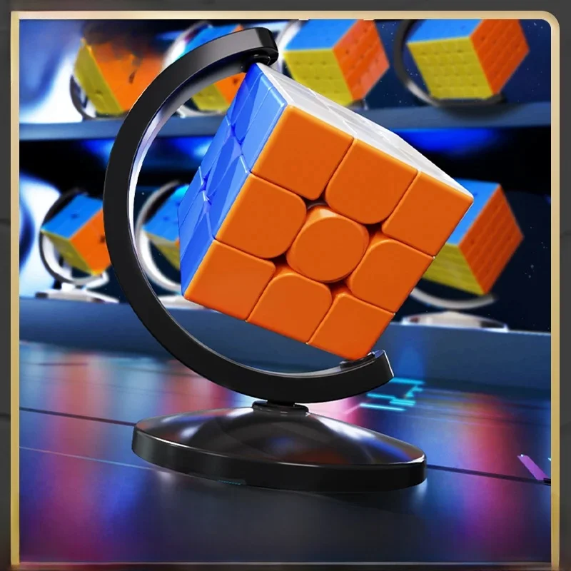 [CubeFun]MOYU Globe Cube magique supports 2x2 3x3 4x4 5x5 autocollants support Puzzle couleurs support de Base en plastique jouets