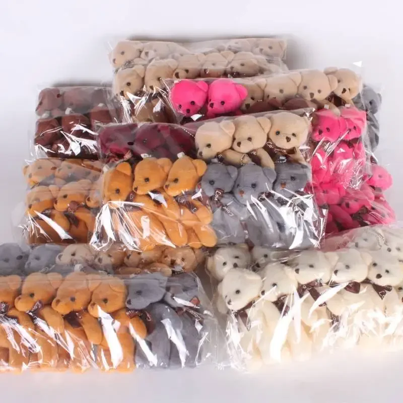 12 stks/partij Zachte Gevulde Beer Knuffels Mini Teddybeer Poppen Speelgoed Kleine Gift Party Bruiloft Sleutelhanger Tas Hanger Teddy sleutelhanger - afbeelding 2