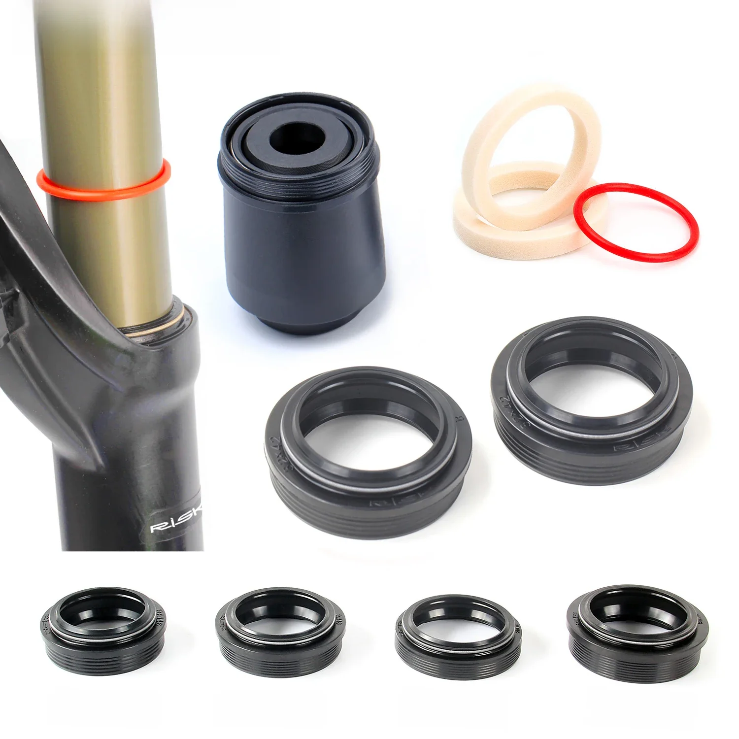 Risque 32mm 34mm 35mm 36mm vélo Suspension de choc fourche avant Kit de joint anti-poussière joint d'huile éponge anneau Installation outil pilote