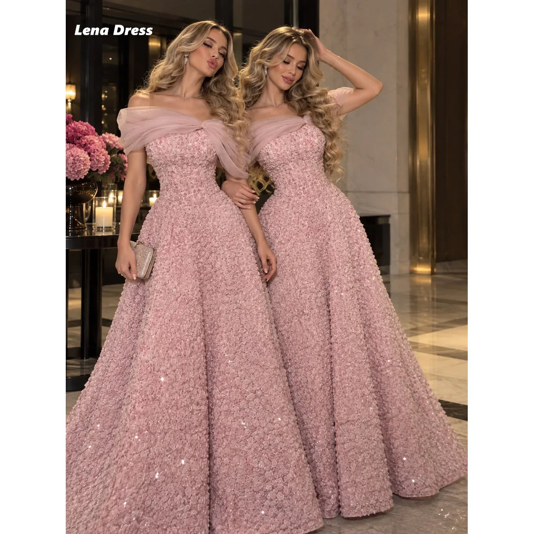 Lena Pink Special Occasion Dresses for Special Occasions 3D Flower Luxurious Women's Evening Dresses Woman Elegant Dress Luxury