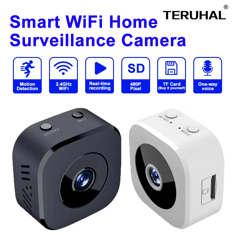 

1/2 комплекта — интеллектуальная беспроводная домашняя камера безопасности с Wi-Fi для просмотра сообщений и уведомлений в любое время, запись акций, обнаружения и МО