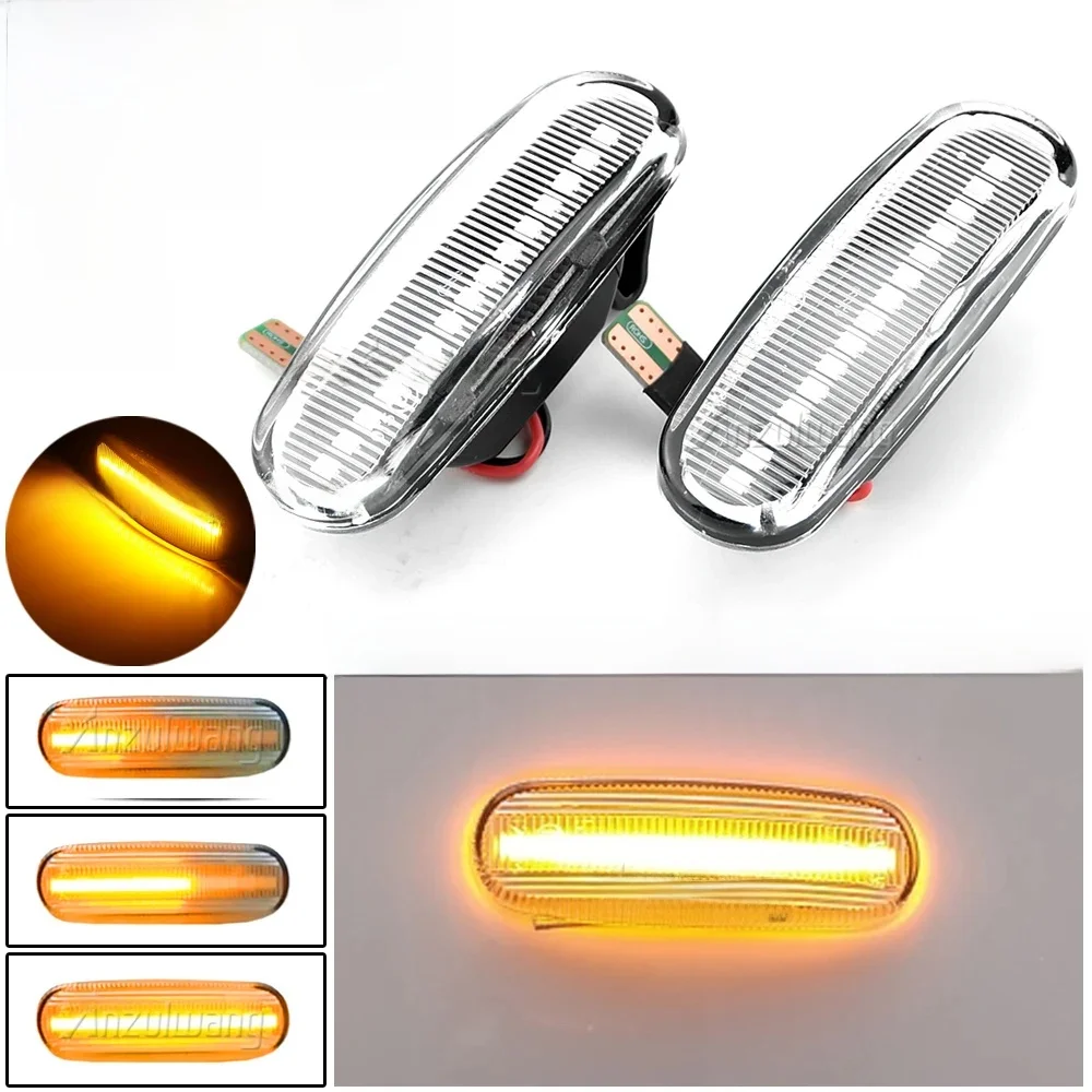 Clignotant LED dynamique, feu de position latéral, lampe à répéteur pour Fiat Krasno169 Grande Punto Inkl Evo Doblo Fior37Linea urgence a, 2 pièces