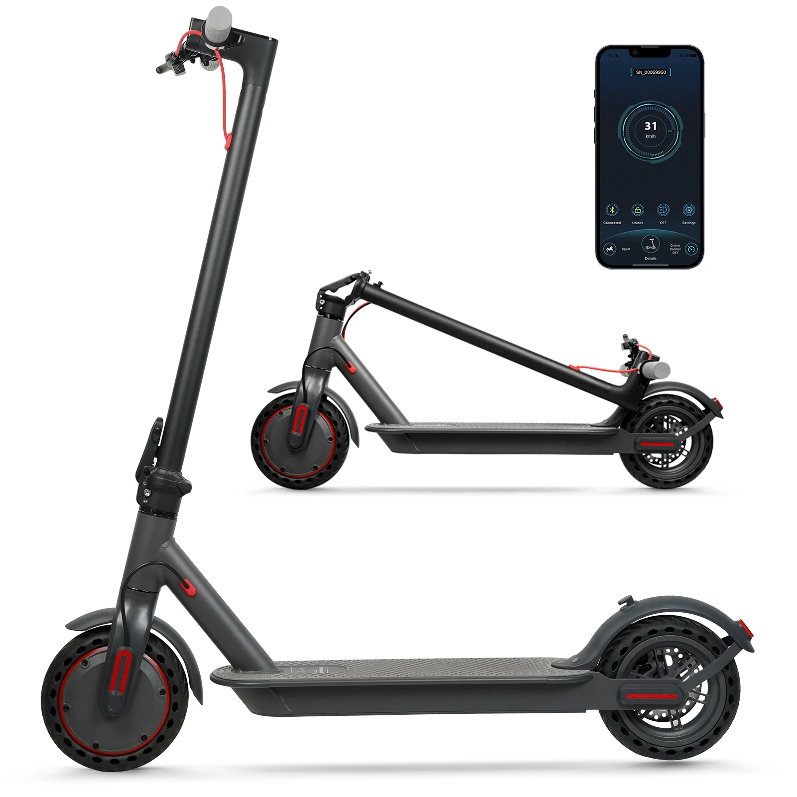 AOVOPRO 2026 500W Elektrische Scooter voor Volwassenen, 35KM Lange Afstand, 31KM/H Hoge Snelheid, Opvouwbare Elektrische Scooter, 8.5 Inch Smart Escooter - afbeelding 1