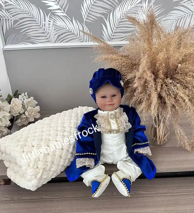 Baby Boy Birthday Clothes Set 1st Birthday Baptism Smash Cake Outfit Boy Photoshoot Newborn Baby Boy Blue Outfit Baby