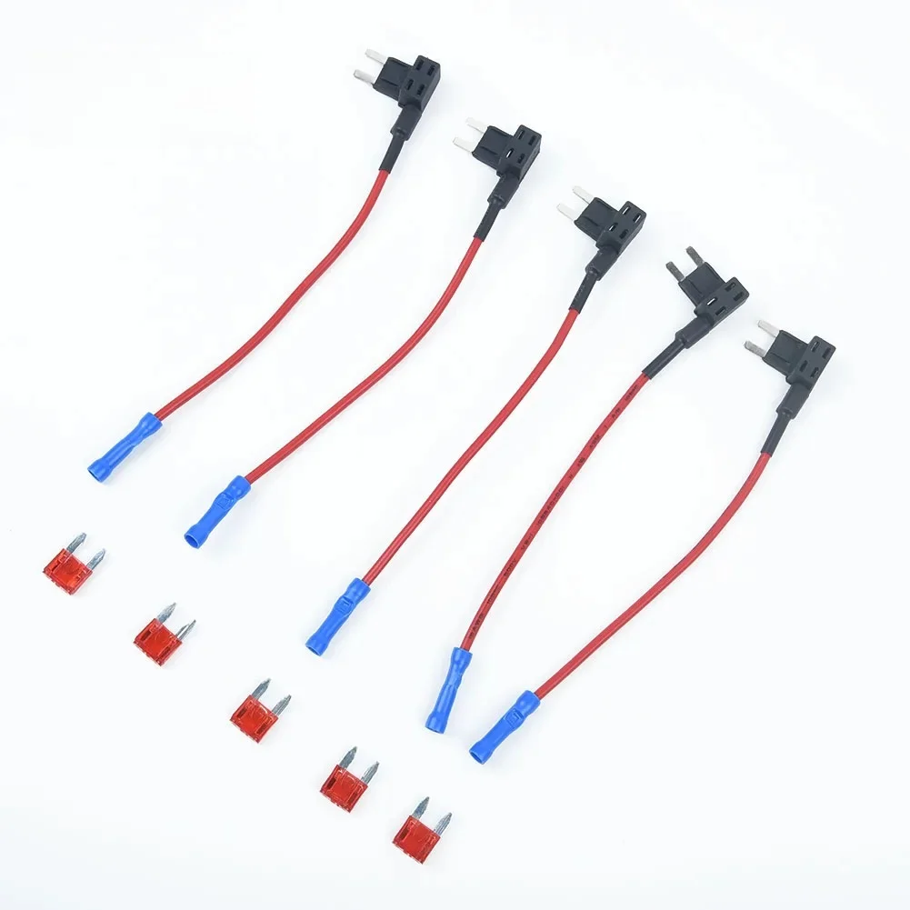 5Pcs/Set 12V Add A Circuit Mini Blade Fuse Holder Standard ATM APM Piggy Back Fuses Tap Car Fuse Box Fusible Alarm Akcesoria — zdjęcie 2