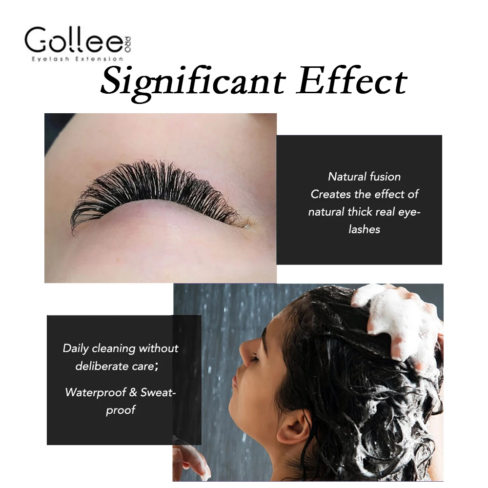 Gollee-Oil Proof Lash Glue, 0. 5S, cola seca para extensão Lash, ondulado, limpeza profunda, proteína de poeira, cola Primer para aplicação Lash