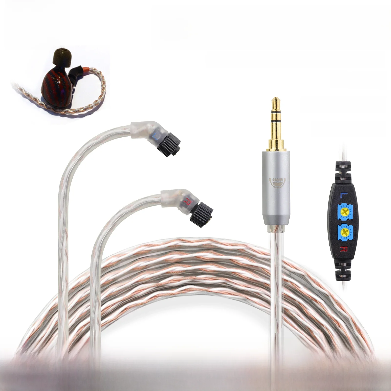 Okcsc-Ligne d'écouteur filaire JH24, 4 cœurs, haute pureté, sans oxygène, cuivre + argent, 3 prises, 3.5mm, 2.5mm, 4.4mm, radio, lecteur audio numérique