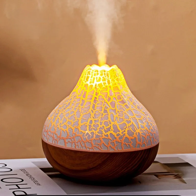 300ml Volcano nawilżacz powietrza pulpit elektryczny USB Humidificadore dyfuzor mgły wodnej oczyszczacz powietrza odświeżacz powietrza z 7 kolorami noc — zdjęcie 2