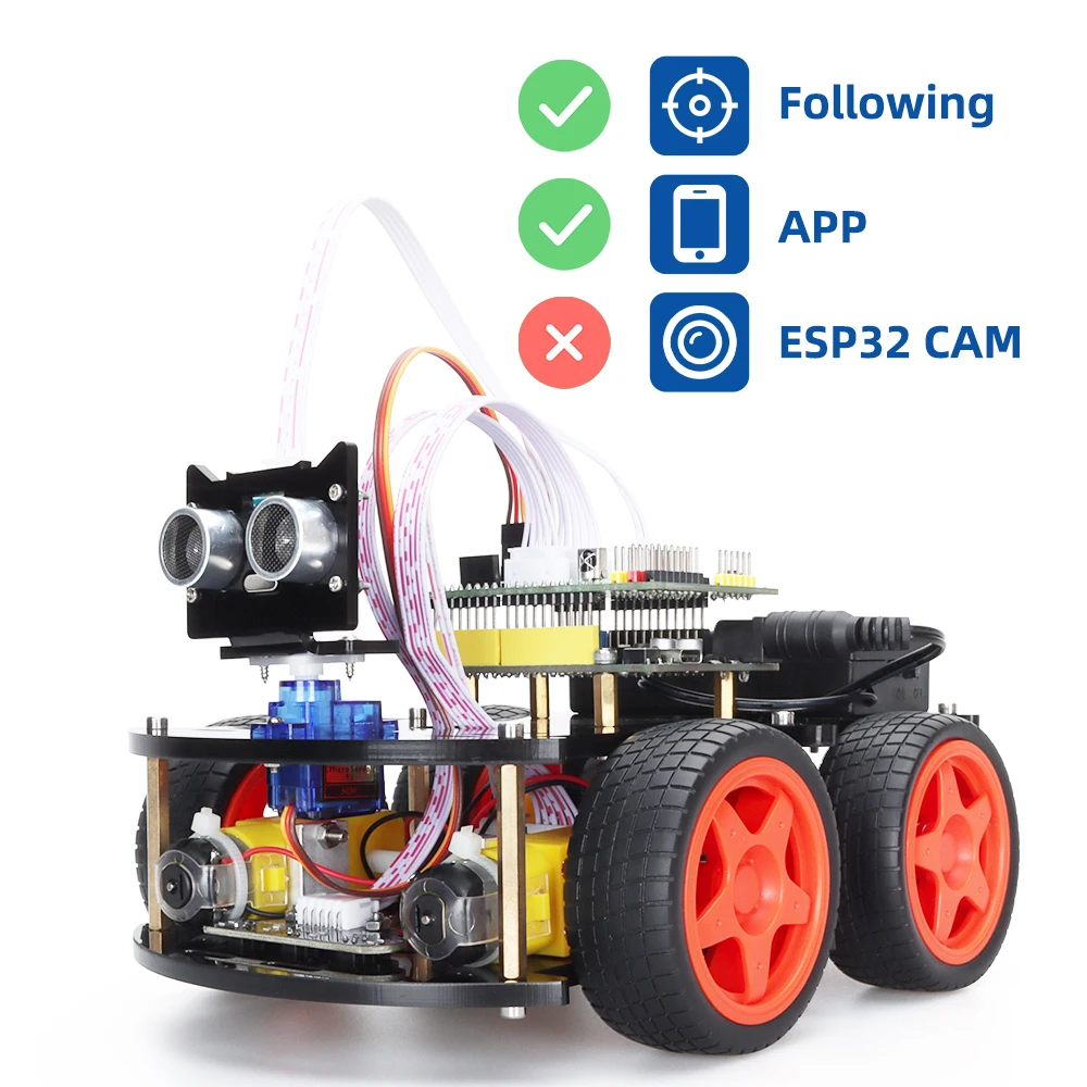 Nuovo Kit di avviamento Robot per la programmazione Arduino con fotocamera Wifi ESP32 e codici apprendimento sviluppo abilità automazione versione completa