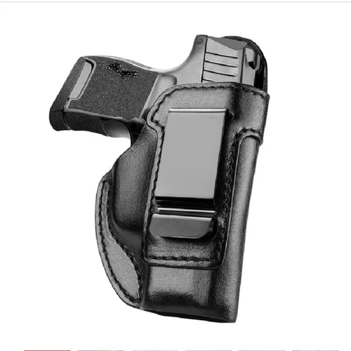 GF IWB 홀스터 SIG P365/P365 SAS 은폐 캐리 블랙 풀 그레인 가죽 케이스, 오른손 전술 가방 