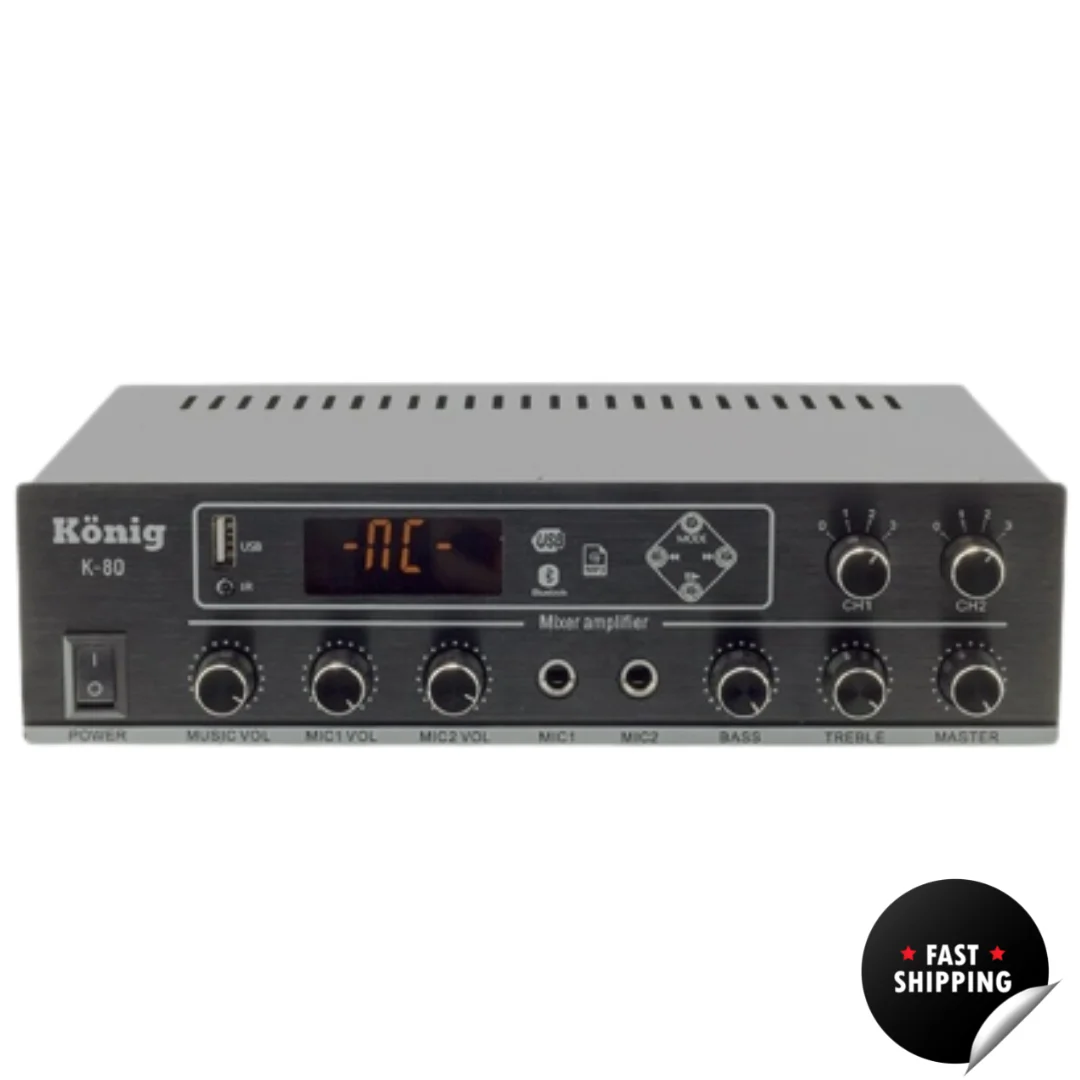 K-80 80w 2-Zone Transformer Amplifier, stereo mixer amplifier compatible with local areas such as cafes and hotels