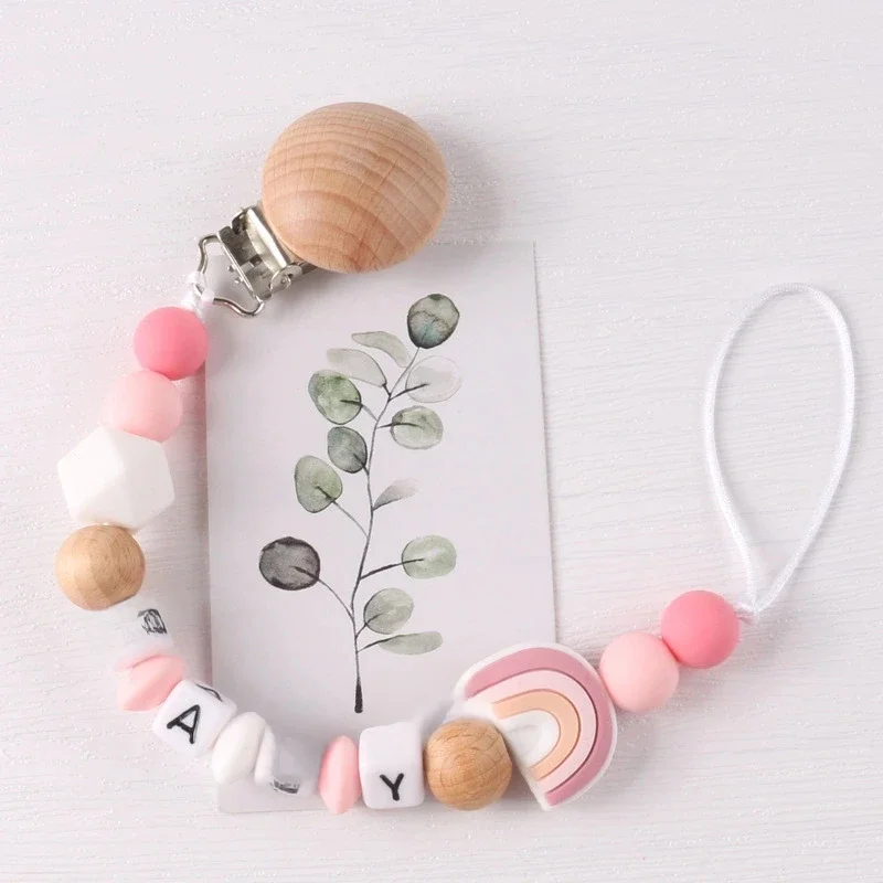 Babyprodukte Silikon-Schnullerkette mit Buchenclip