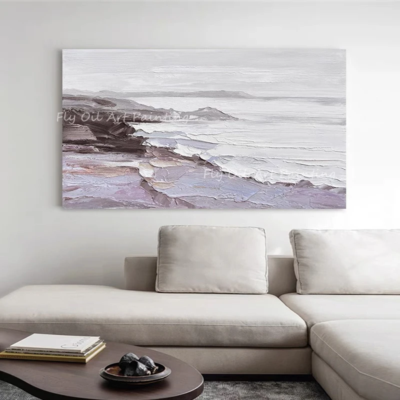 

Ocean Seaside Abstract Hand Painted Landscape Thick Oil Painting On Canvas Picture Wall Art Cuadros Home Room Decoration Gift