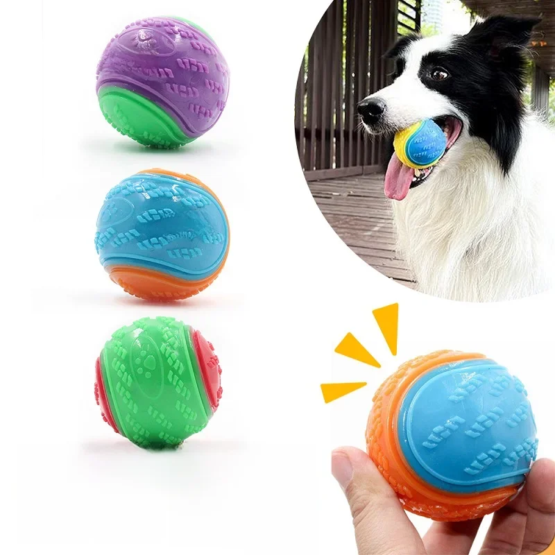 TPR Brinquedos Interativos para Cães, Limpeza dos Dentes, Resistência à Mordida, Squeaky Dog Ball