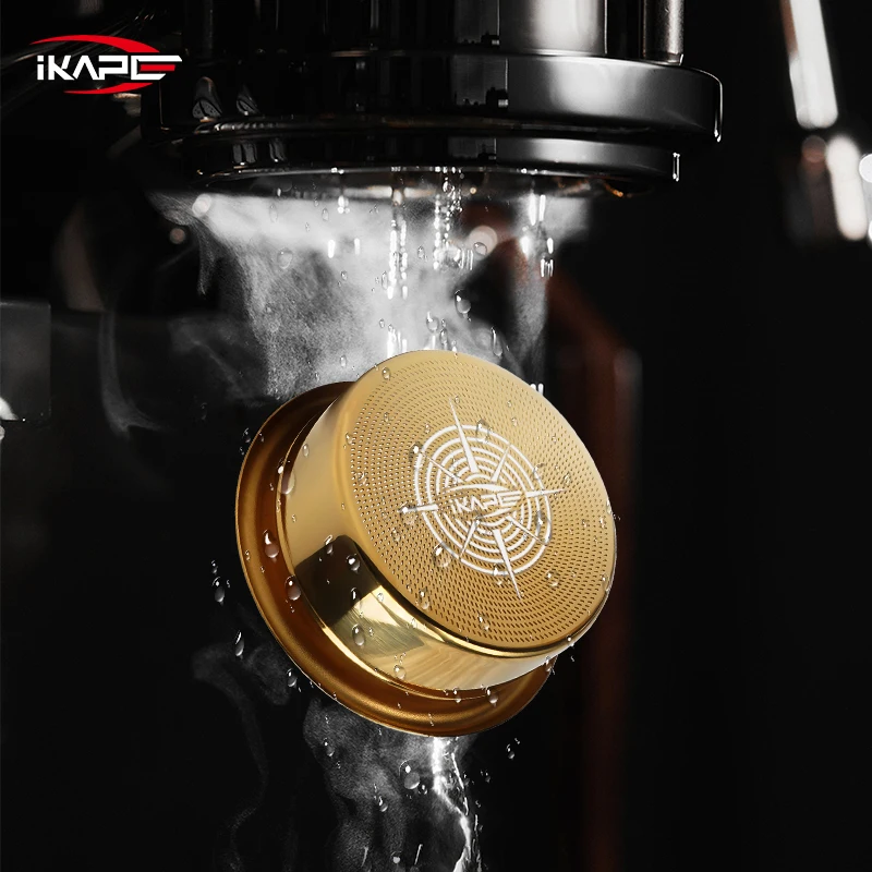 IKAPE Precision High Extraction Coffee Filter Basket -Matrix, Stainless Steel Espresso Filter Basket for Bottomless Portafilter