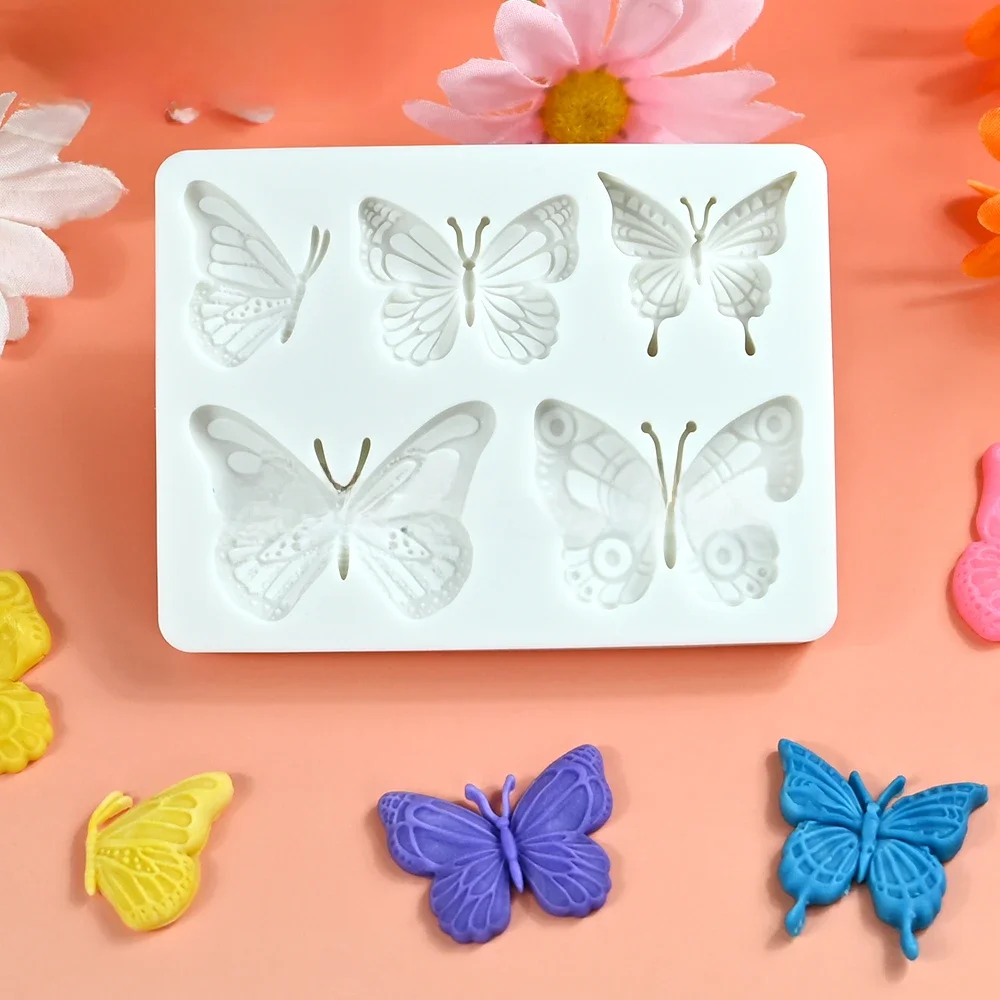 Mini Butterfly Design Silikonowa forma 3D Fondant Chocolate Mould DIY Clay Model Narzędzia do dekoracji tortów weselnych Kuchenne naczynia do pieczenia — zdjęcie 2